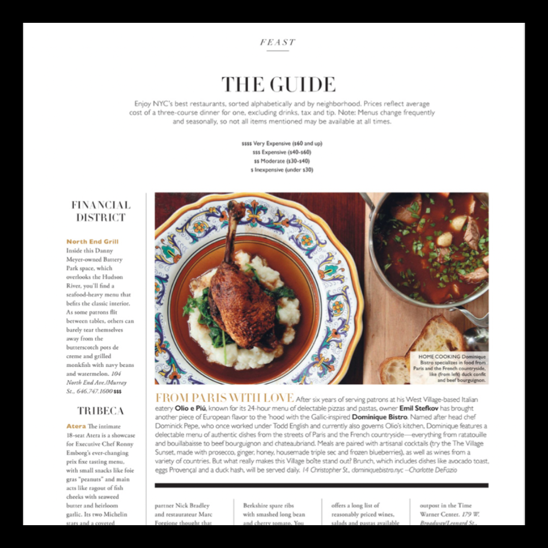 Manhattan Magazine | December 2015 | Food Guide