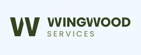 Logo for Wingwood Services with the initials VV and green text