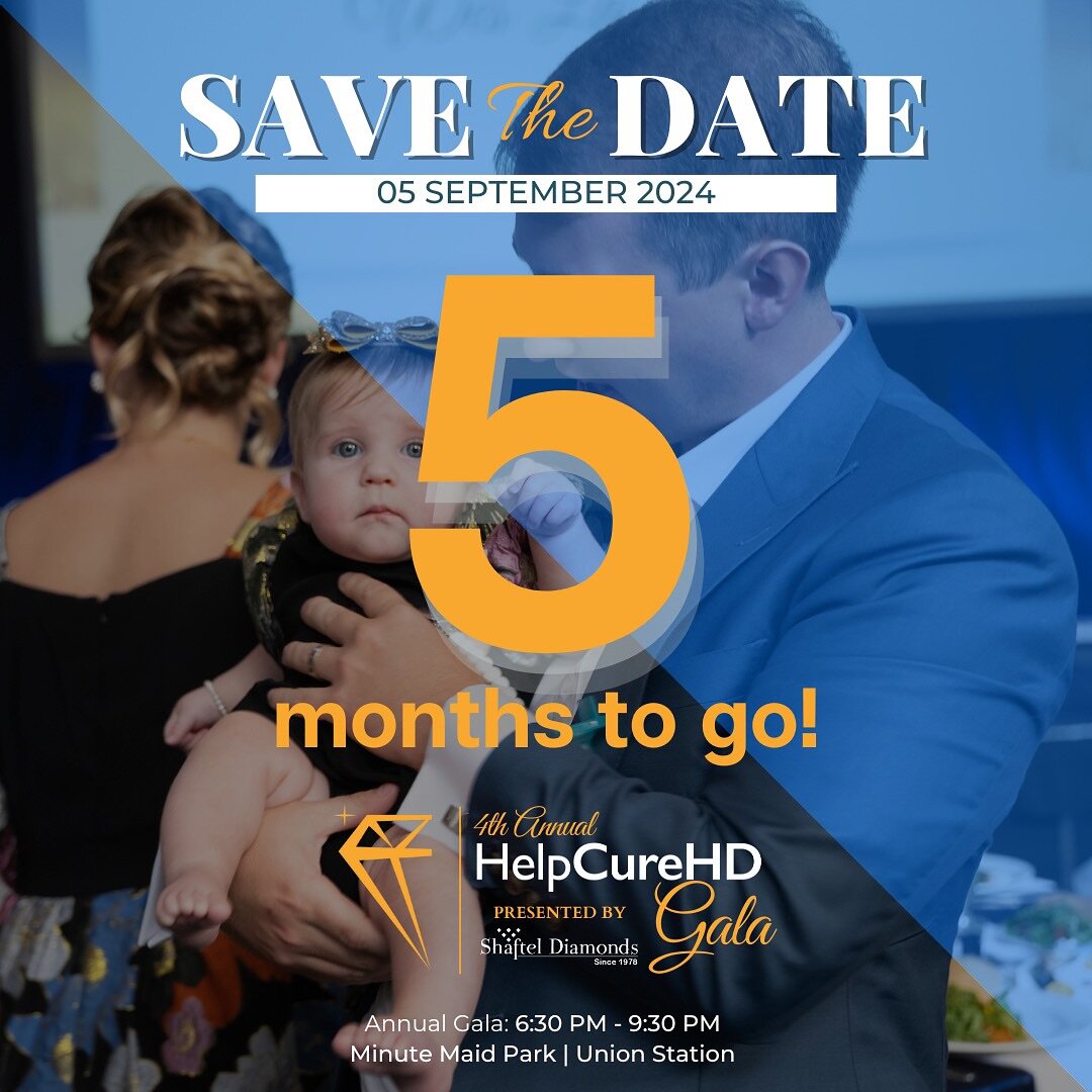 The 5-month countdown is on for our 4th Annual Gala, presented by @shafteldiamonds in Houston! Join us for a purpose-filled night as we fight against Huntington&rsquo;s disease. 

Secure your sponsorships and tickets through the link in our bio. Toge