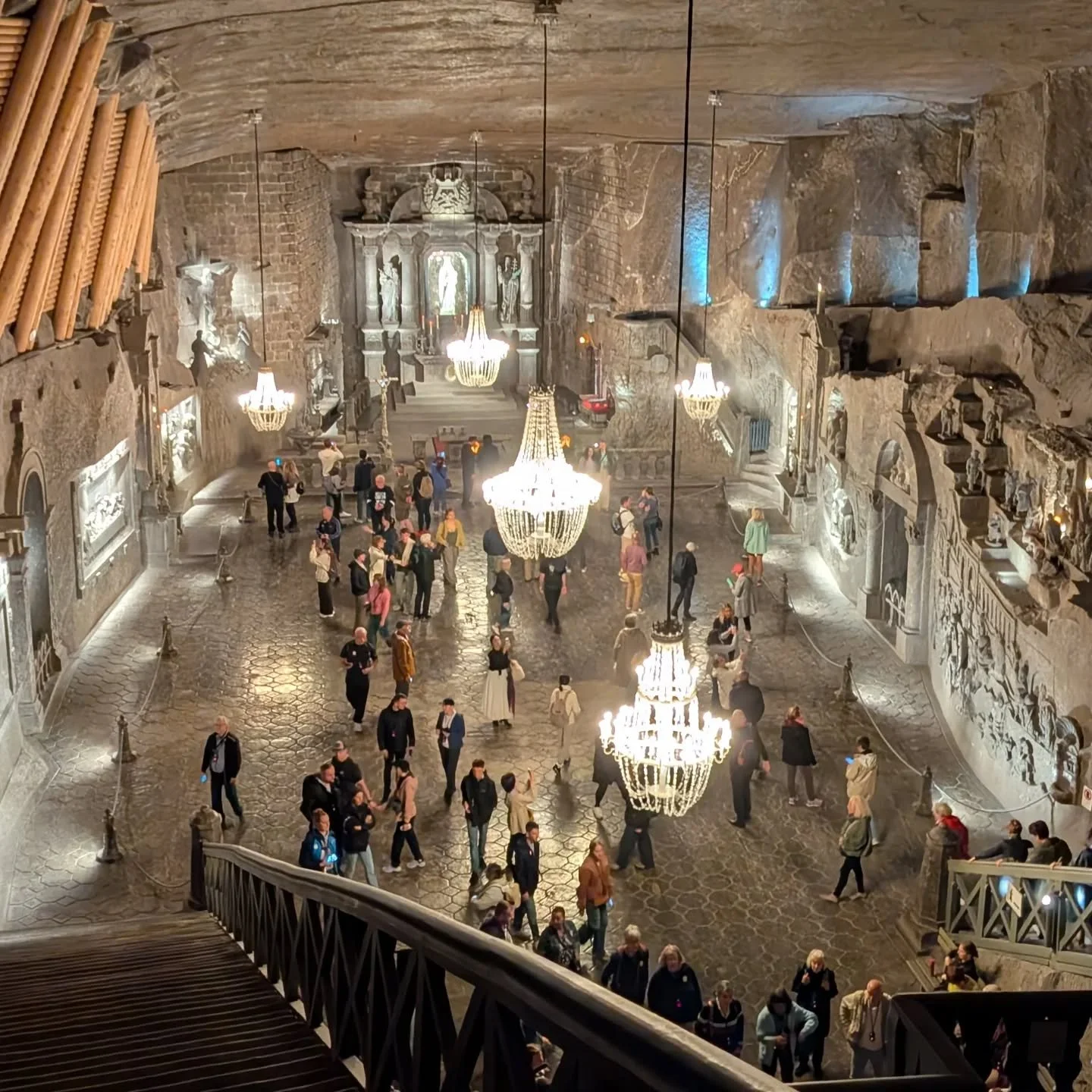 St. Kinga's Chapel--everything is salt, even the chandelier crystals of pure halite. Never seen anything like it.
