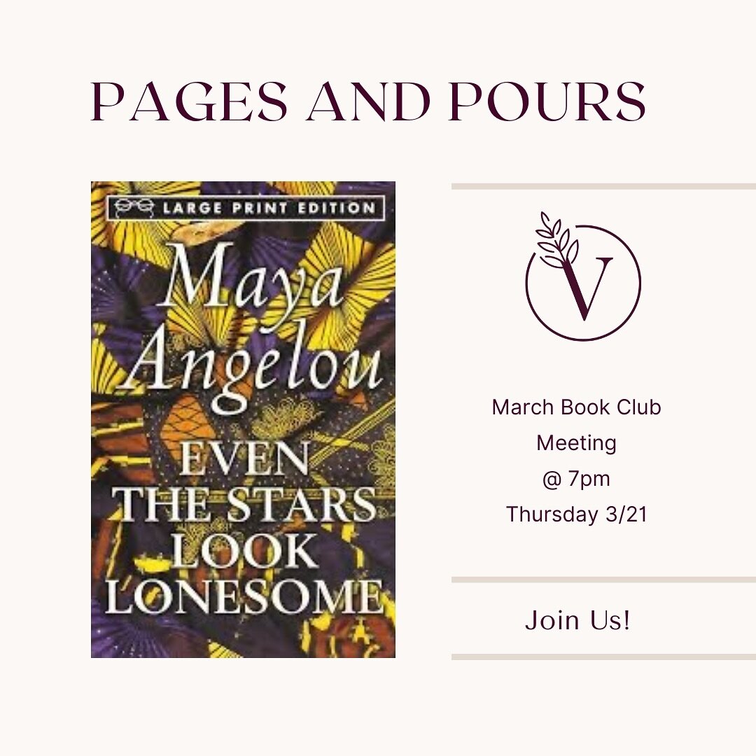 We fixed the date!! 

Counting down to our cozy gathering this Thursday at 7 🌟 We&rsquo;re diving into the soul-stirring world of Maya Angelou with &ldquo;Even the Stars Look Lonesome.&rdquo; Prepare for an evening of laughter, insights, and the war