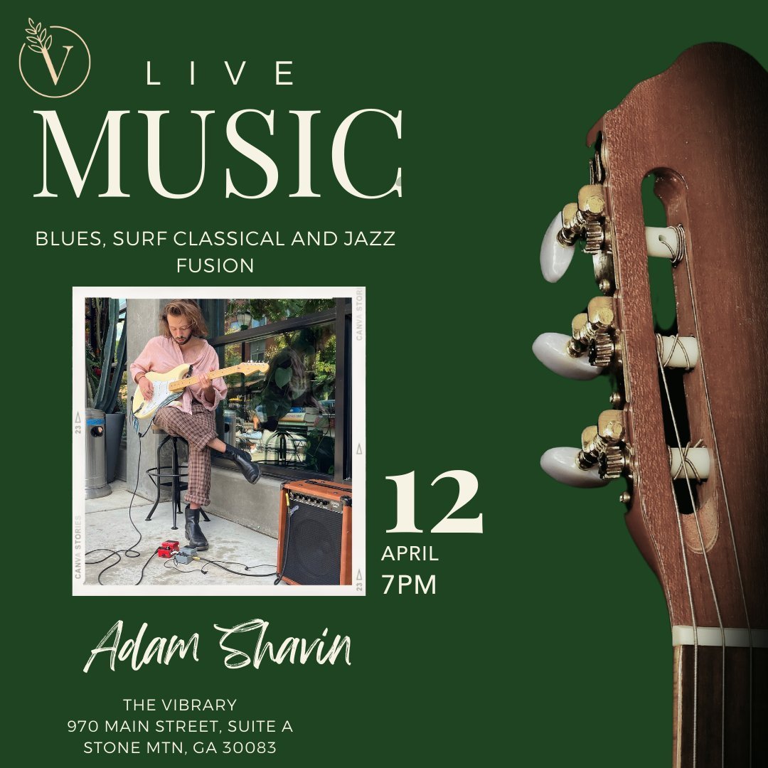 🎸🎶 Get ready to groove to guitarist Adam Shavin's soulful tunes this Friday at 7 pm! 🌟🎵 Join us for a mesmerizing evening filled with blues, surf classical, and jazz fusion melodies. Who's excited to unwind and enjoy some live music with us? 🎵✨
