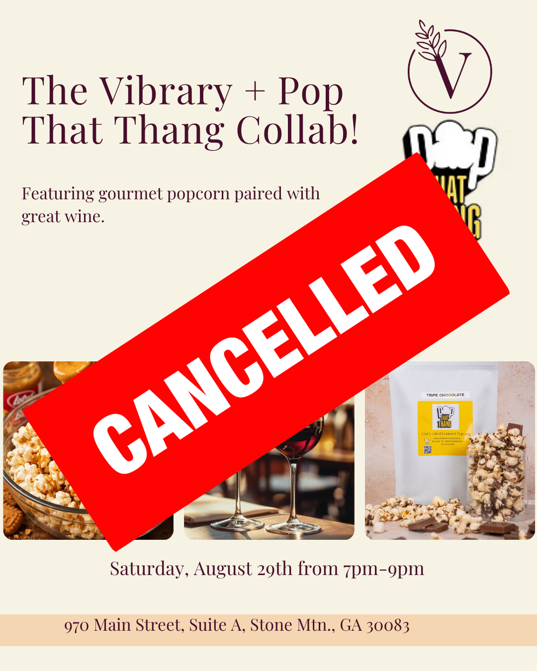 Canceled-Gourmet Popcorn Pairing w/Pop That Thang