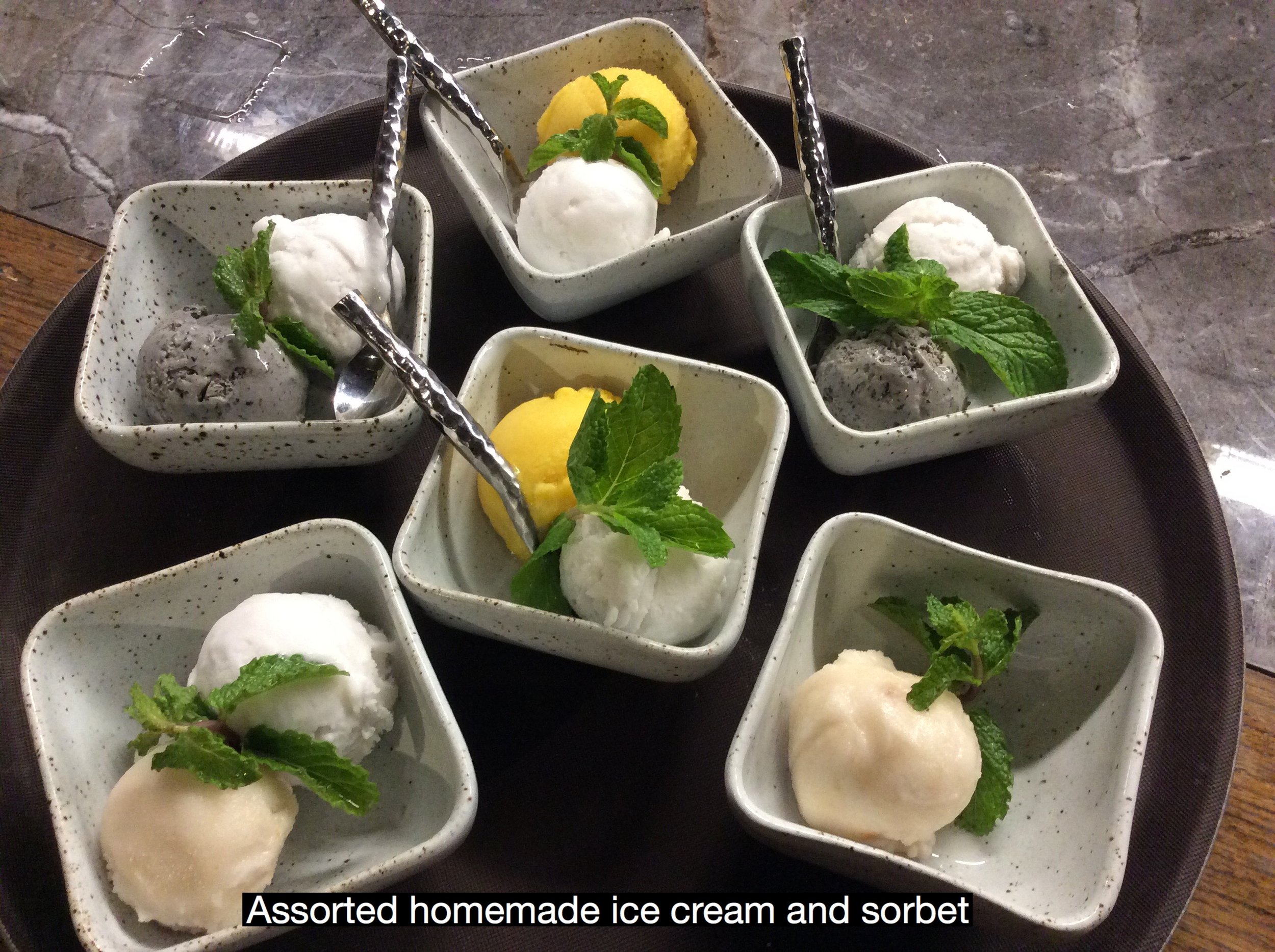 Assorted Homemade Ice Cream/Sorbet Coconut/Vanilla/Chocolate/Black