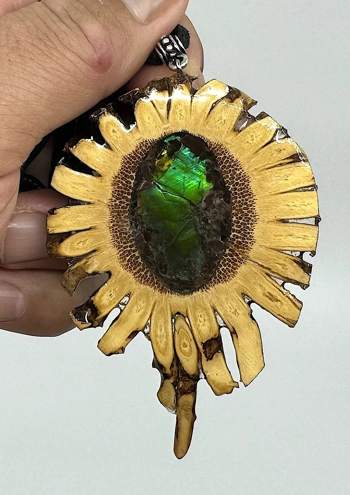 Sun Root Ammolite-nite Pendant