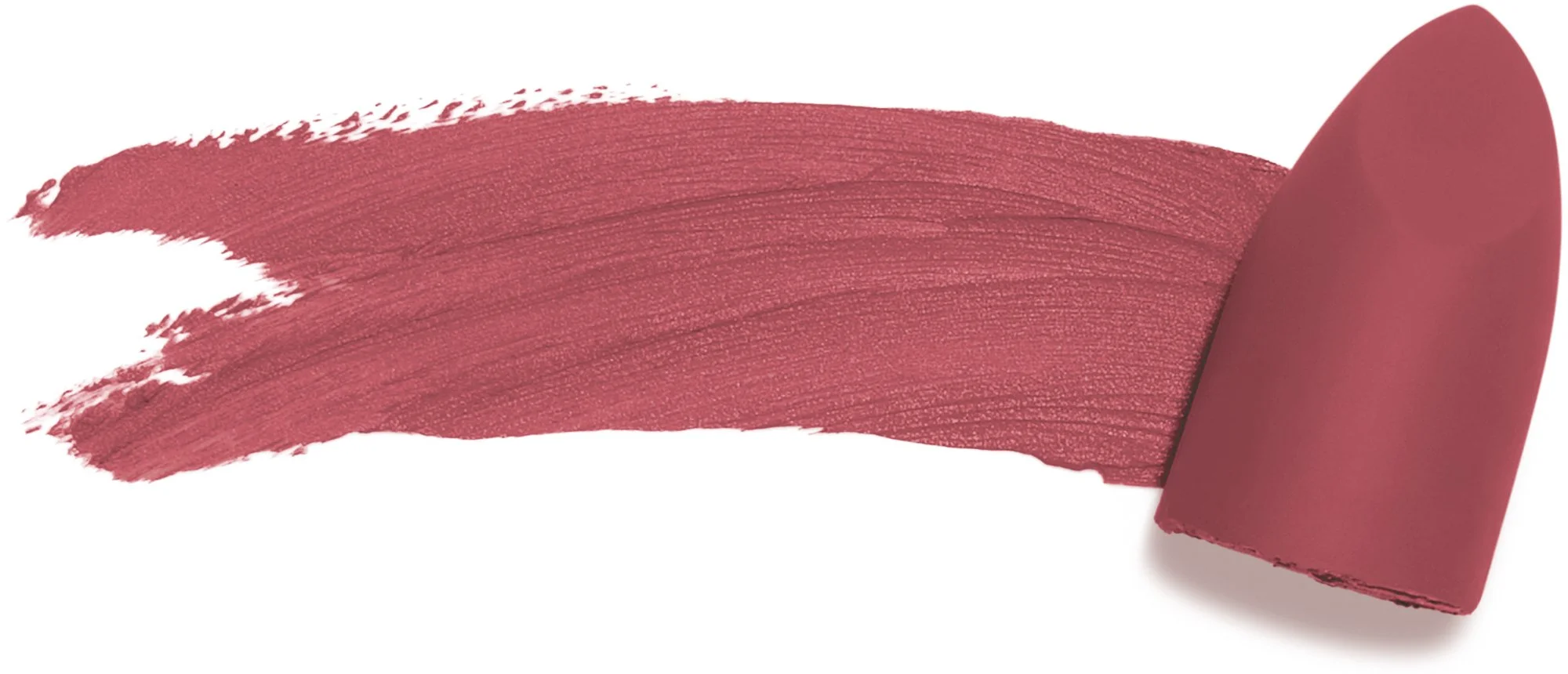 Swatch of lipstick or makeup in a matte dusty rose color, with some texture visible.