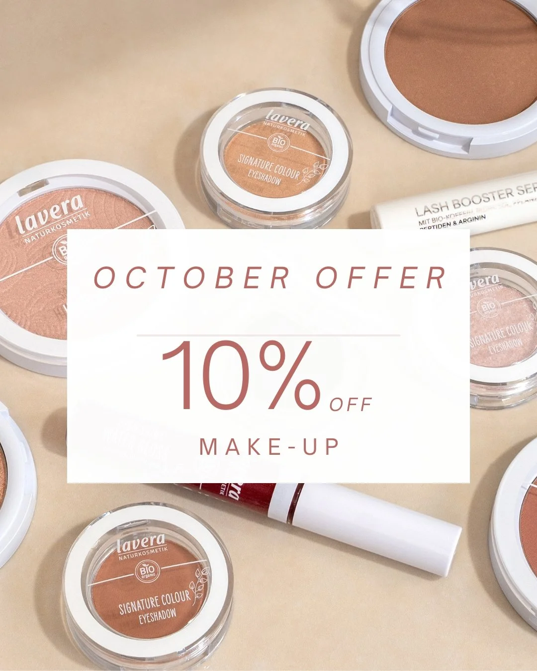 Been meaning to try natural make-up, try a new product or stock up on your favourites? Then now is the time! Until 11.59pm 30th October you can save 10% on all of our make-up products. Don't miss out!

#laverauk #natural #organic #naturalmakeup #orga