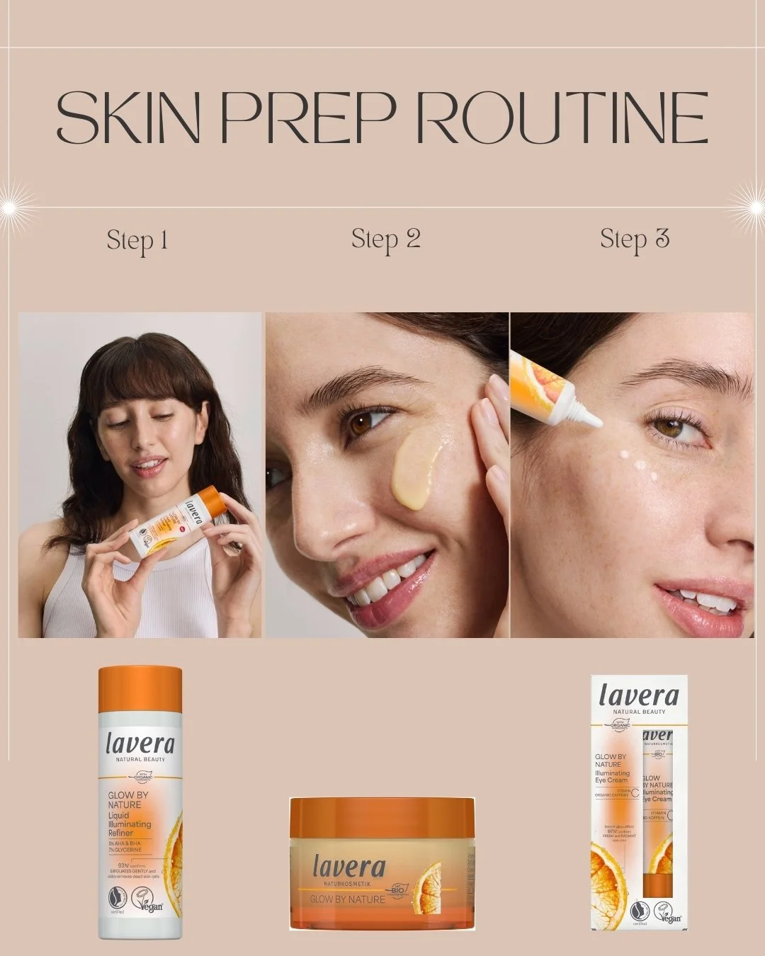 Glowing Skin first. ✨ Skin-Prep moisturizes, smoothes your skin and makes your makeup last longer and looks more natural. Have you ever tried this technique?

#laverauk #natural #organic #naturalskincare #organicskincare #crueltyfree #vegan #plantbas