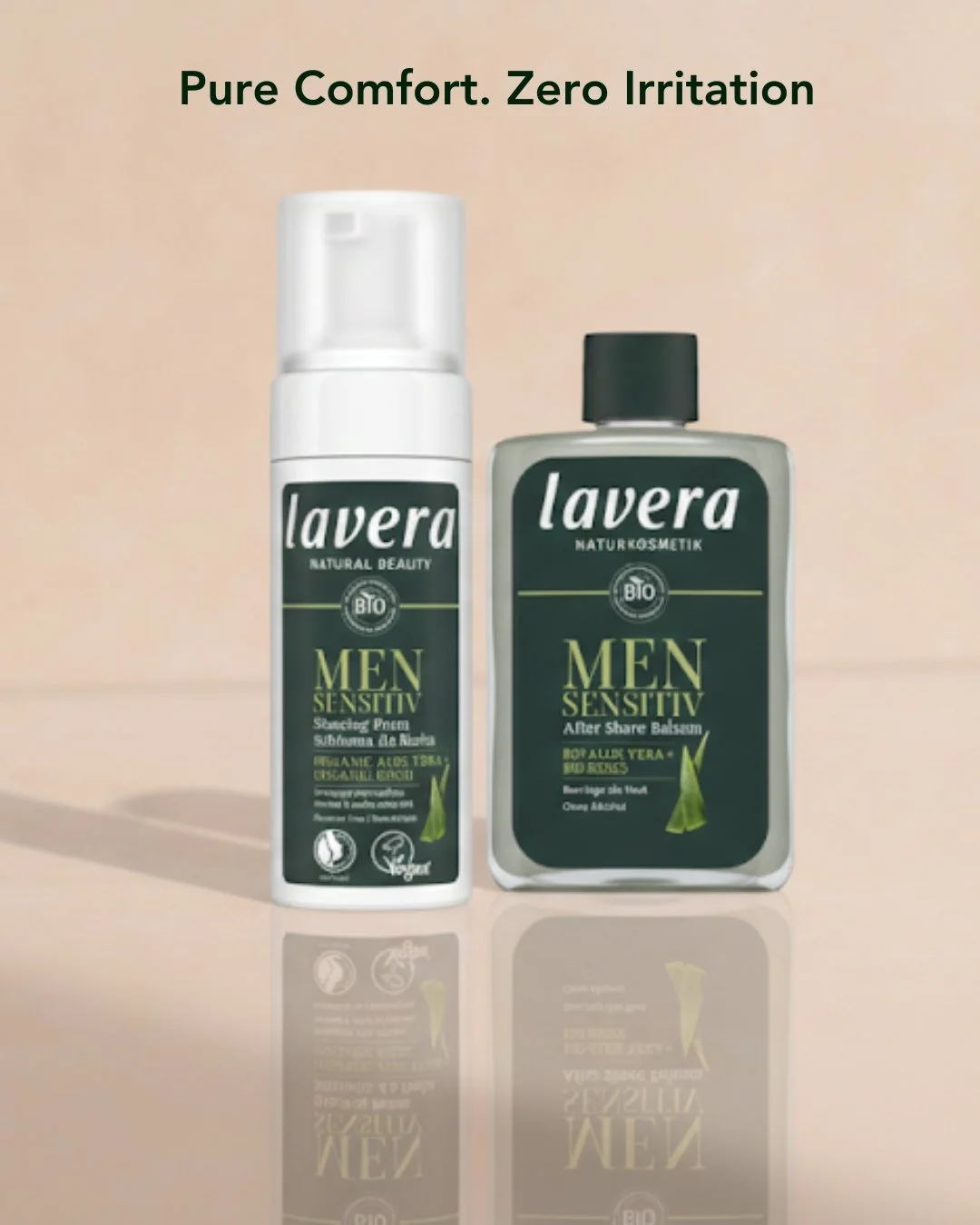 Our Men Sensitiv Shaving Foam provides that perfect glide, while the After Shave Balm steps in to cool, hydrate, and prevent redness. No sting, just skin-loving ingredients.

#laverauk #naturalskincare #menskincareroutine #menselfcare #vegangrooming 