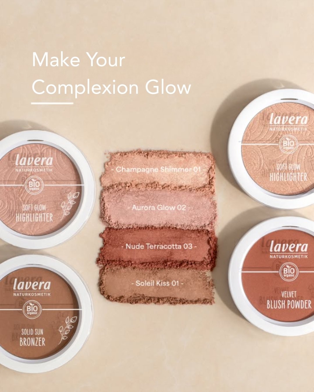 The ultimate trio for a healthy, refreshed finish. Whether you&rsquo;re heading to the office or out for coffee, our Soft Glow Highlighters, Velvet Blush Powder, and Solid Sun Bronzer work in harmony to make your complexion glow with the power of nat