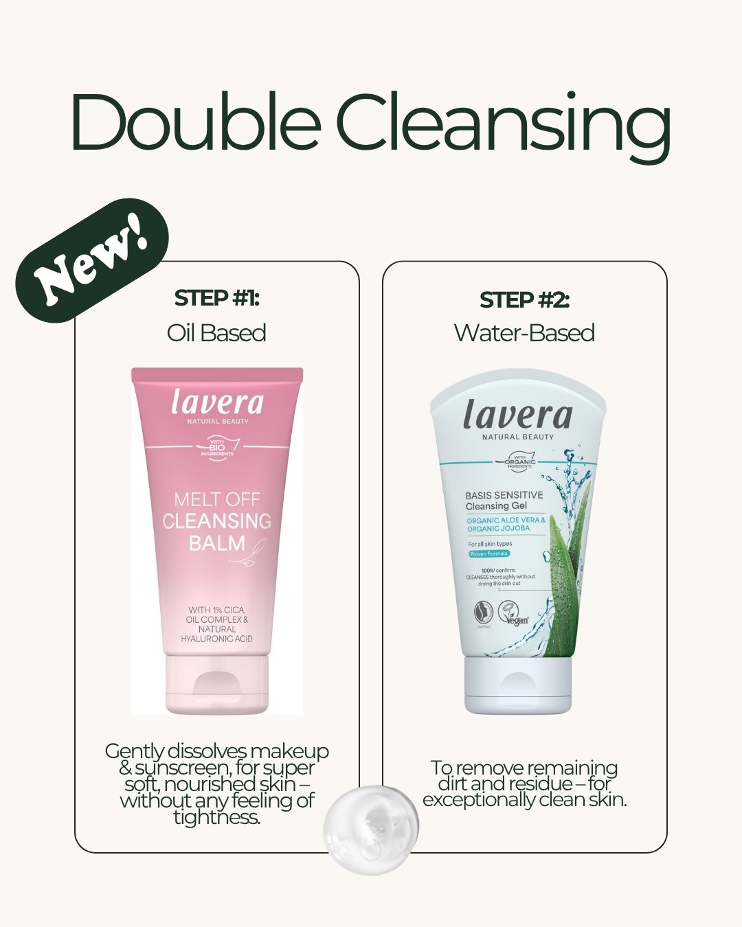 If you haven&rsquo;t added a double cleanse to your PM routine yet, consider this your sign.

With our new Melt Off Cleansing Balm and the Basis Sensitive Cleaning Gel, you have the perfect combination for a thorough &amp; gentle cleansing. 💚

#natu