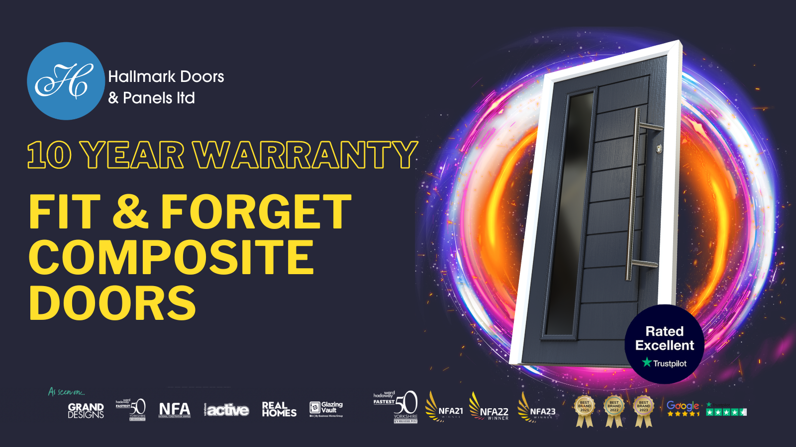 FIT &amp; FORGET: HALLMARK’S 17 POINT. 10 YEAR COMPOSITE DOOR WARRANTY.