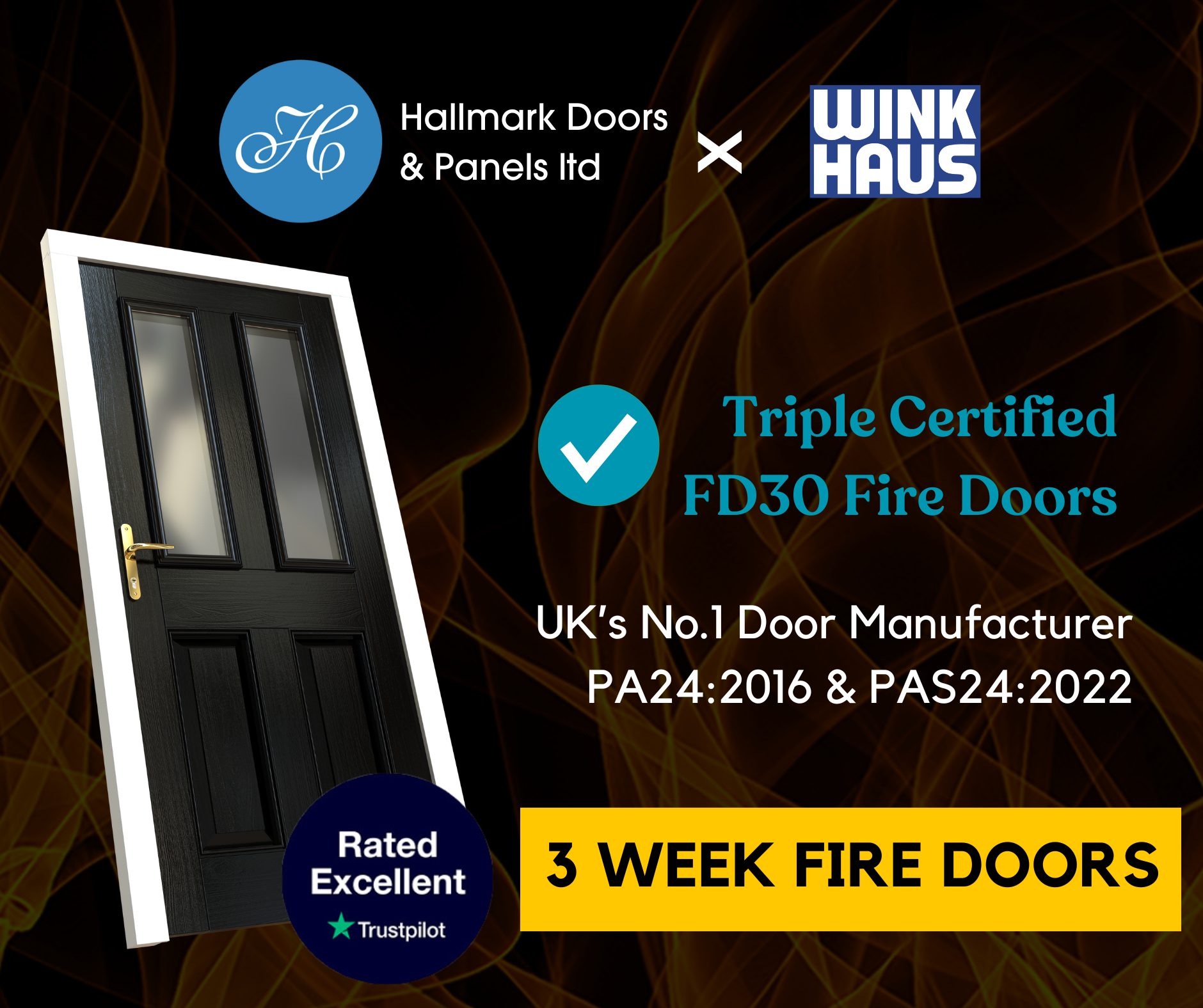 3 Week Fire Doors - Trusted Across the UK: Hallmark FD30 Composite Fire Doors 