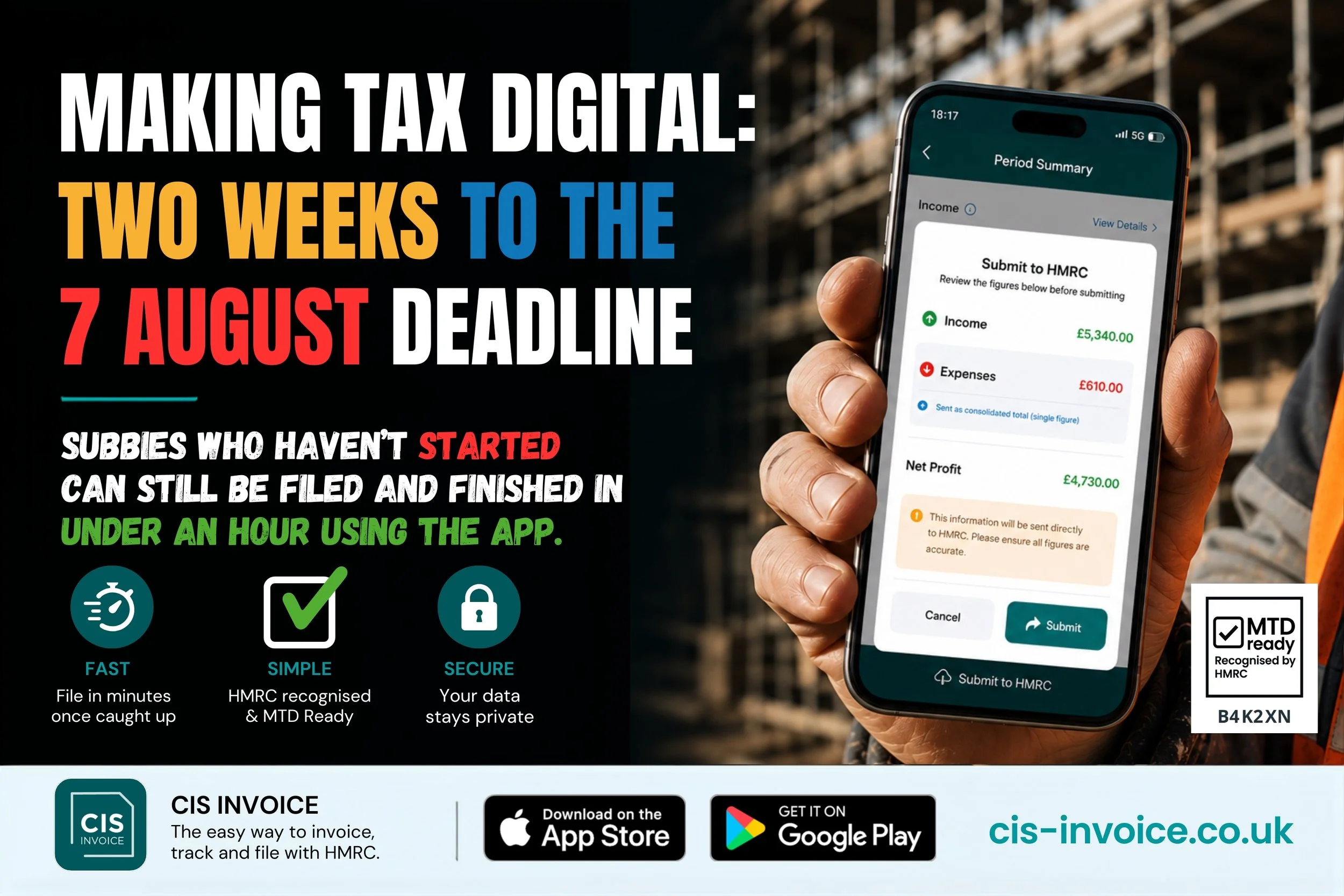 Making Tax Digital: two weeks to the 7 August deadline