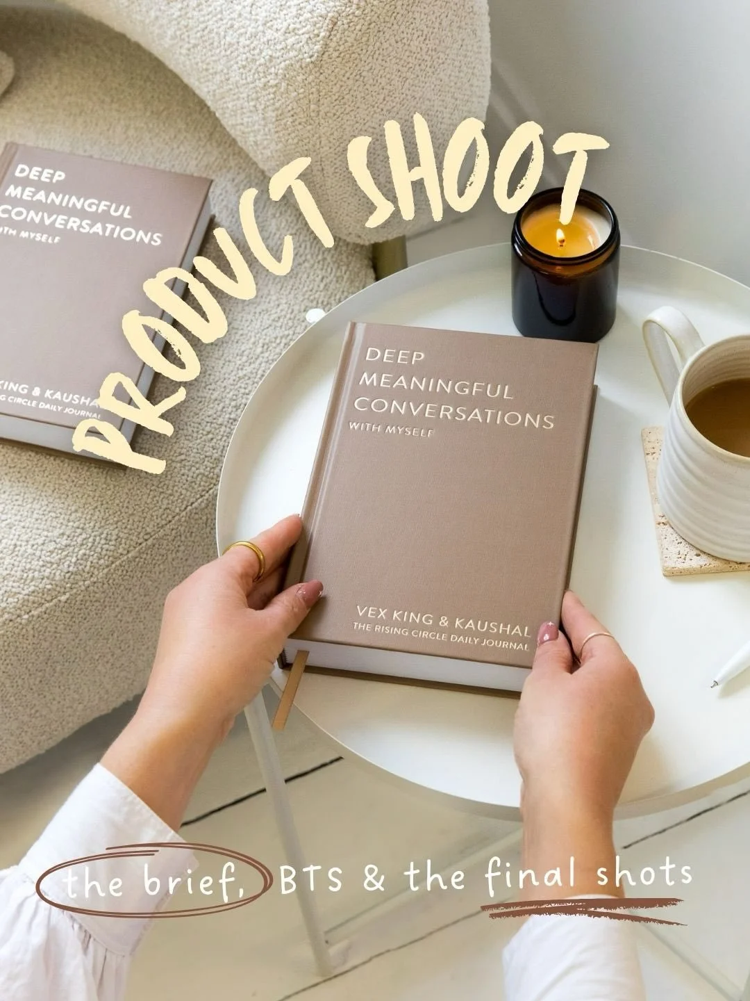 Scenes from the dreamiest product shoot for @therisingcircle 💭✨🤍🫶📓📝

When these guys landed in my inbox I was SO excited and I just knew I could bring what they wanted to life in my studio 🥰 

The newest manifestation journal is so beautiful, d