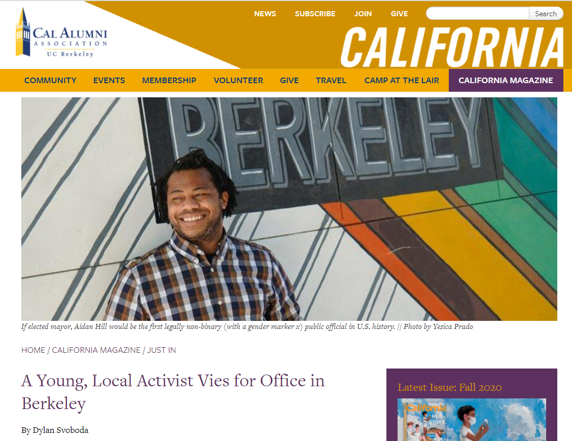 A Young Local Activist Vies for Office In Berkeley | California Magazine 2020