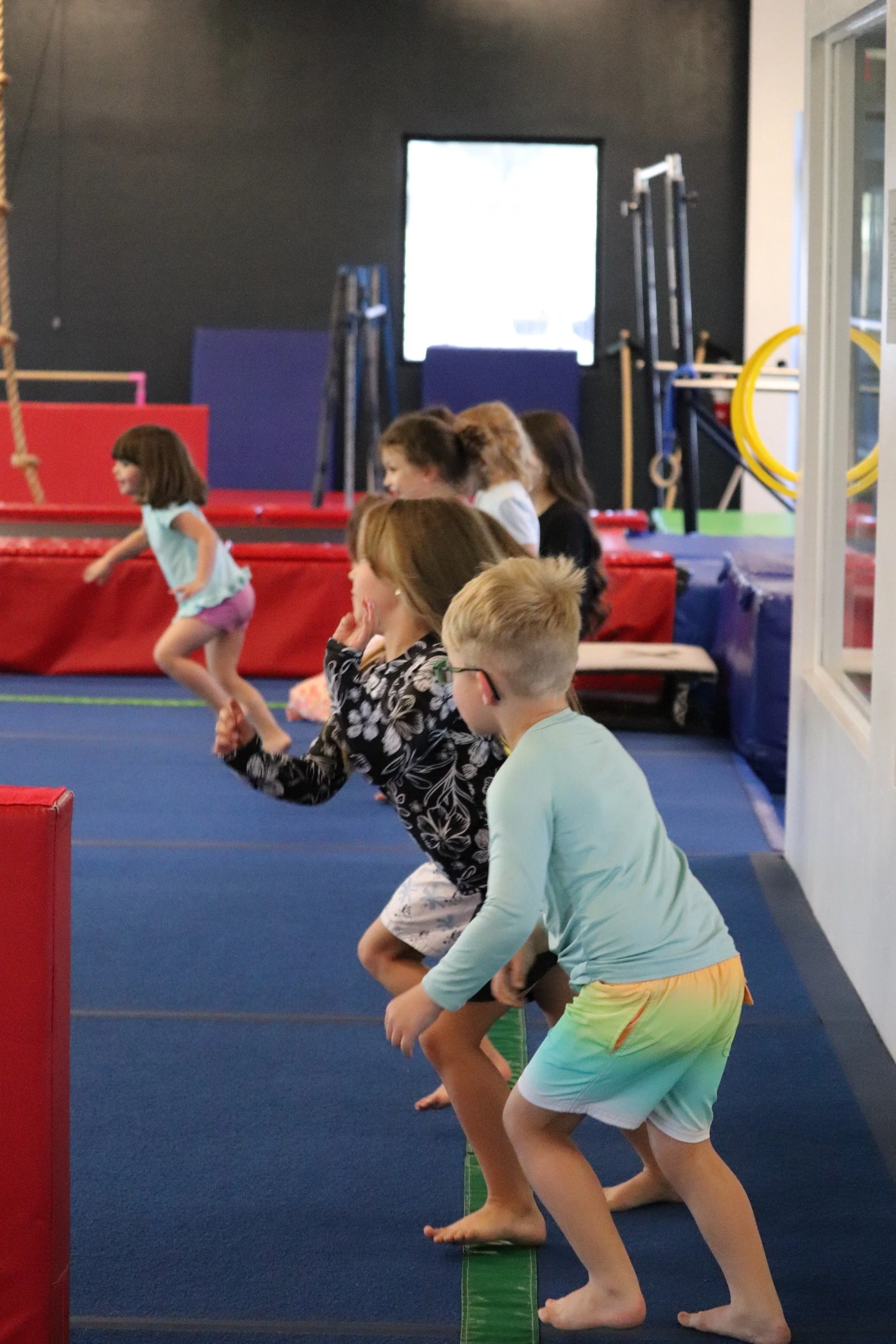 Time for us to head back into the gym! This time we'll get to free play with our friends from the other group. During rotations, campers are grouped in smaller, similarly aged groups with a camp coach to maximize quality time and fun!