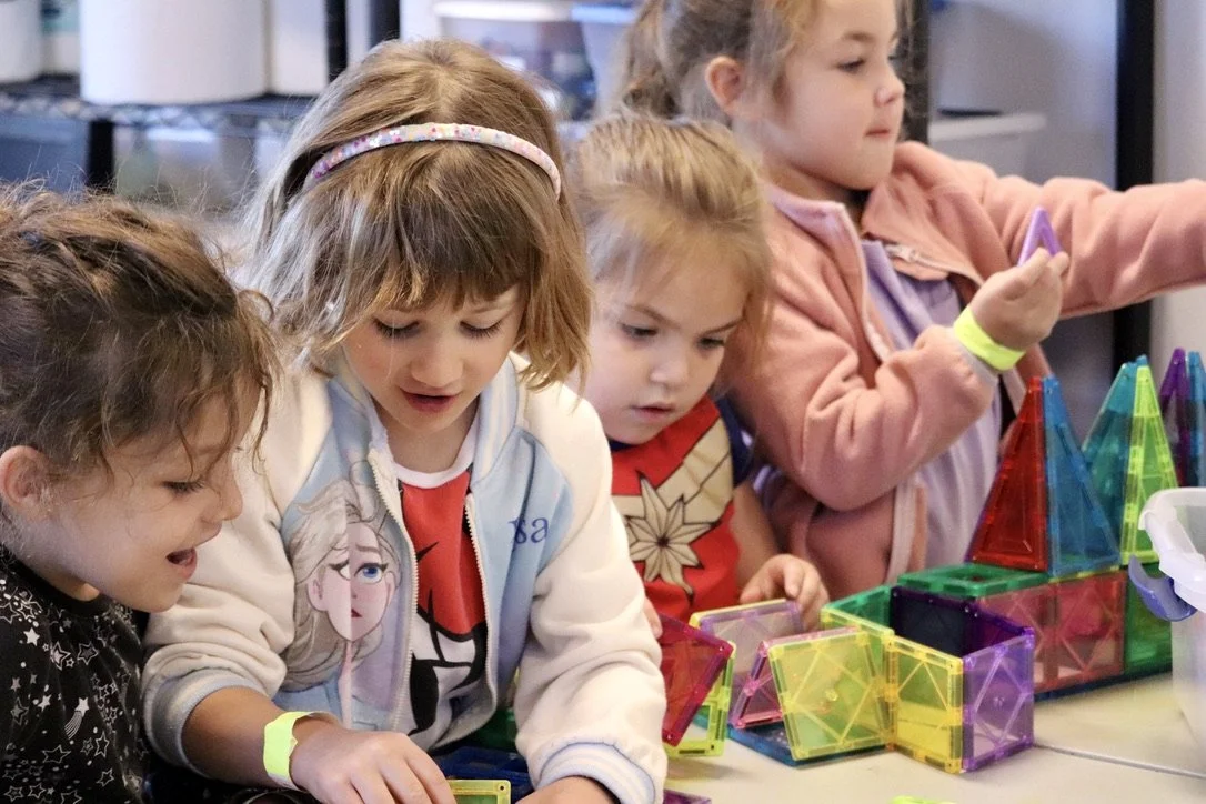 The rotation many campers love is the creativity station where we'll have the option to play board games, build, do independent art, and a lot more! The options at creativity stations change out frequently so it's a little treasure trove of imaginati