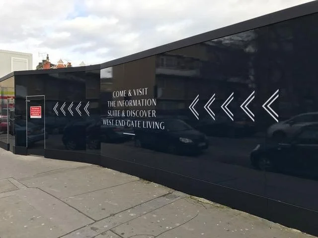 black and white gloss finish hoarding