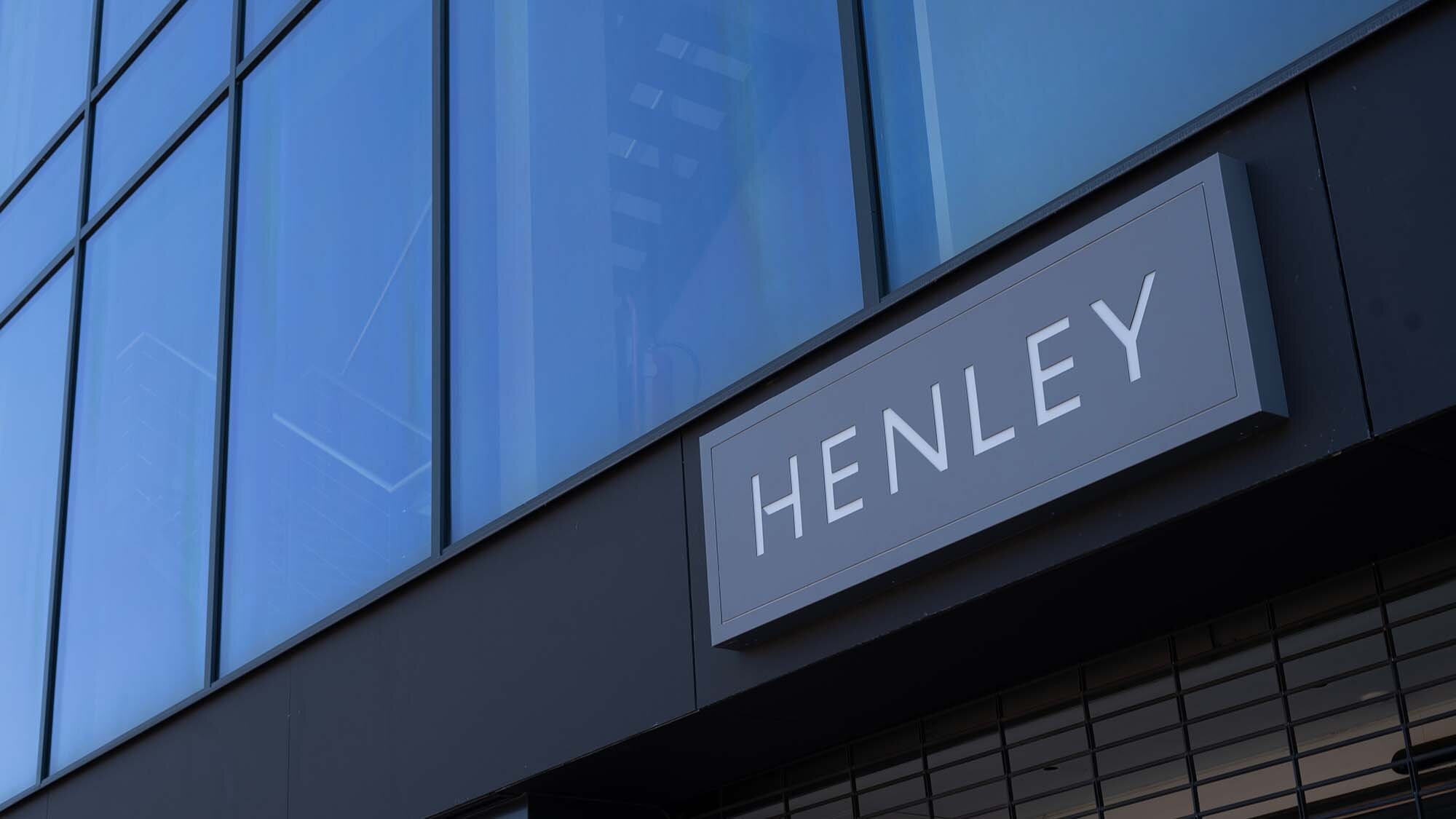 Henley Homes sign from the side
