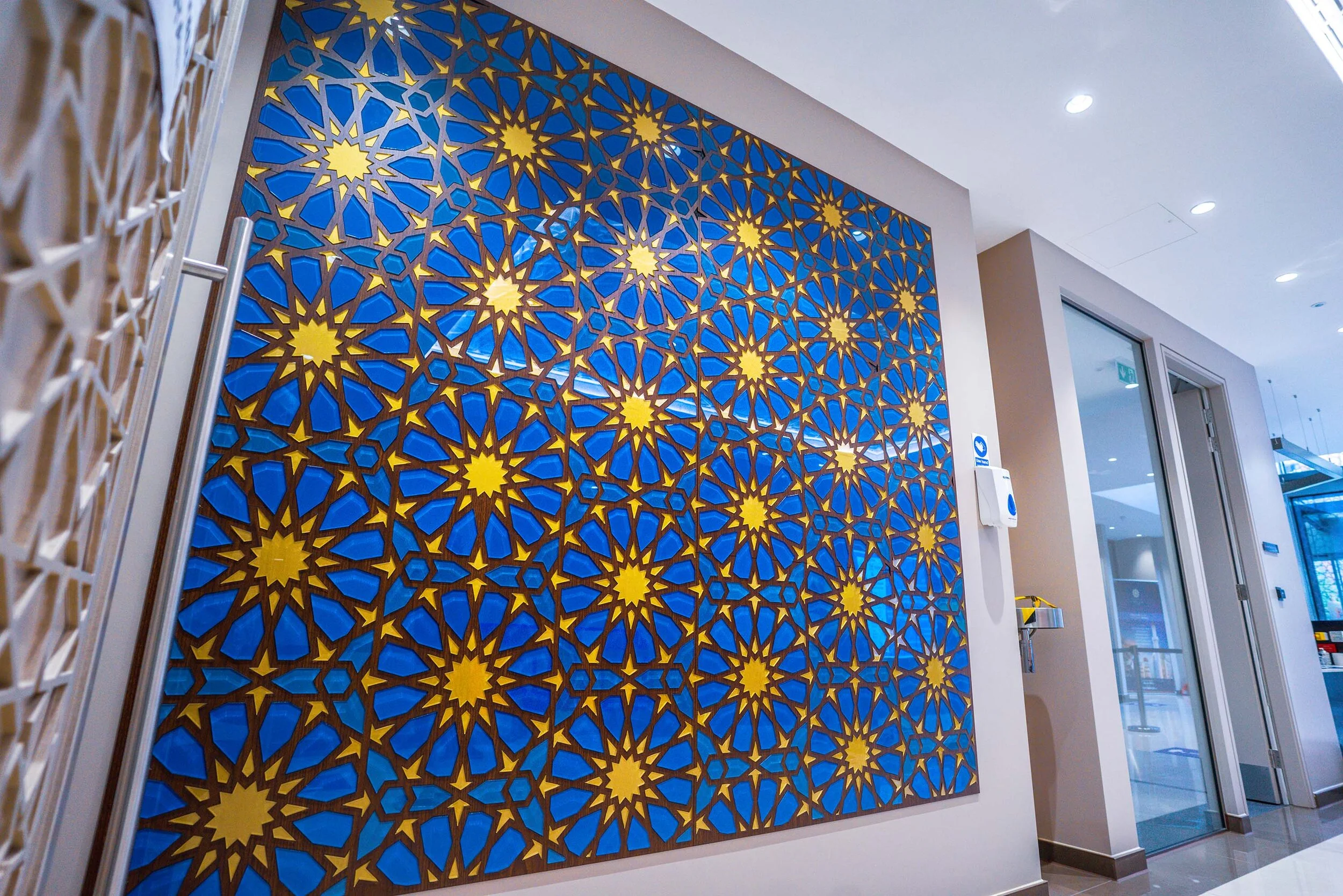 blue and gold mosaic piece 
