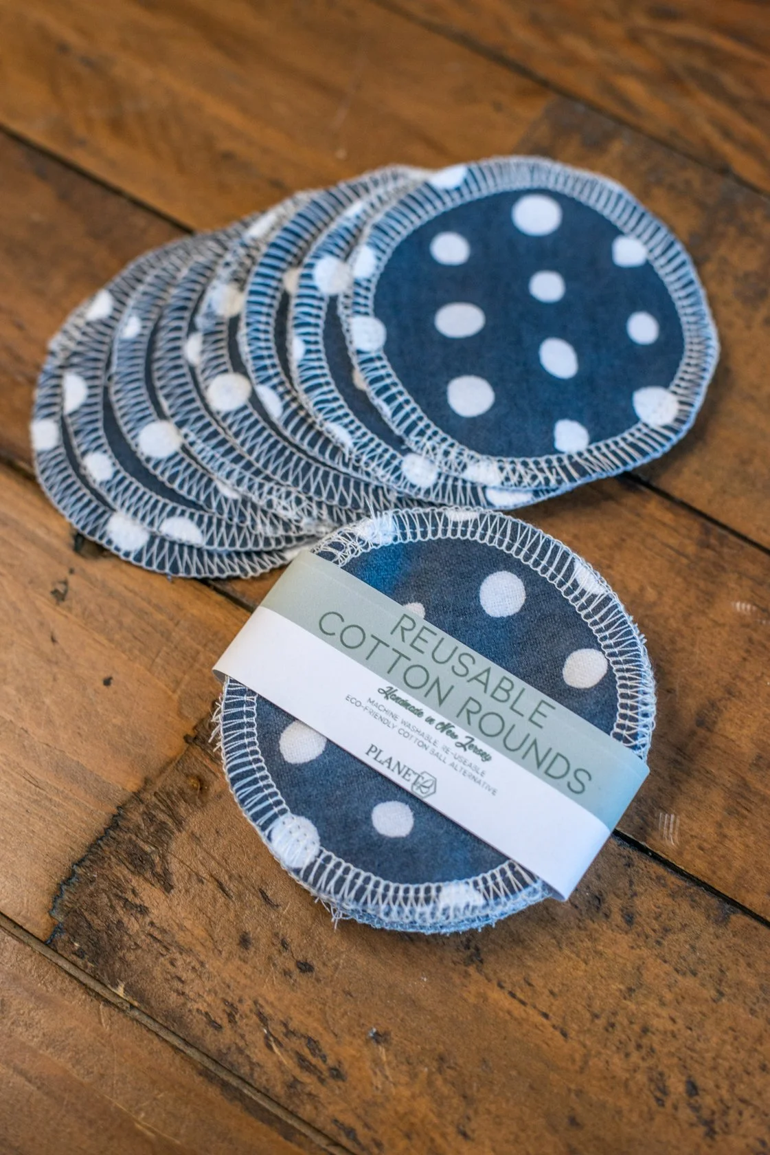 Cotton Rounds - Navy Dot