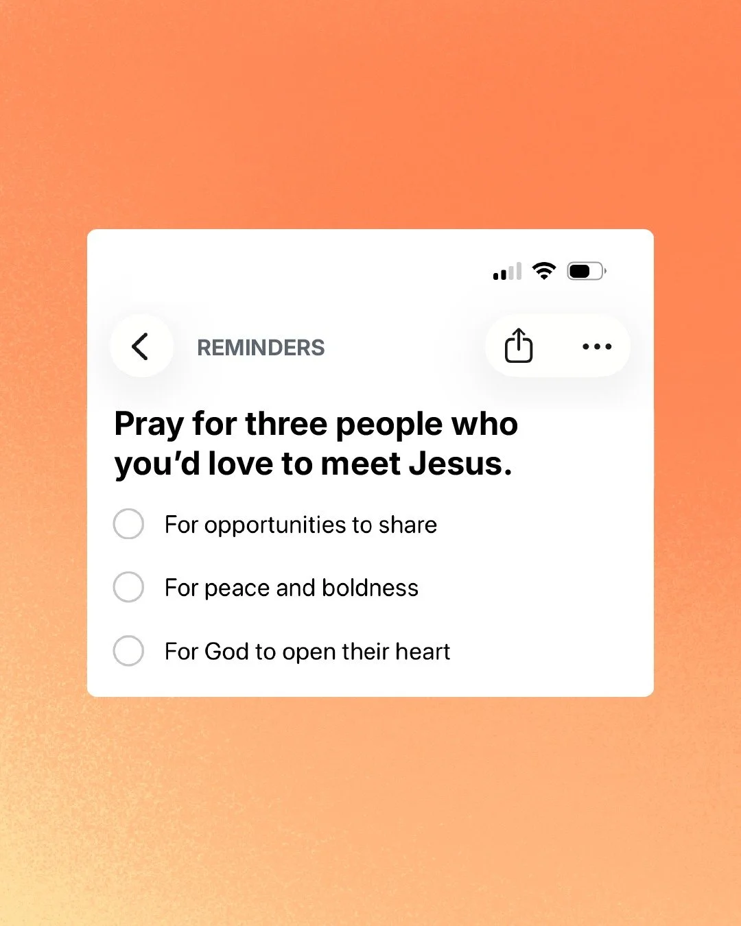 Through Jesus, we have access to the God who changes hearts.

Who better to ask for help as we seek to tell our friends and family about Him?

Together, we pray &ldquo;that God may open a door for our message, so that we may proclaim the mystery of C