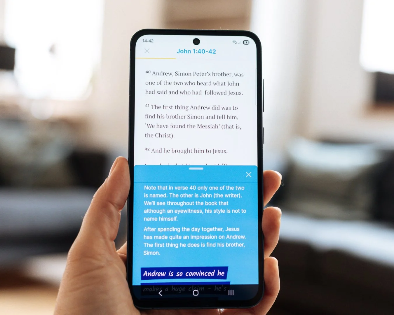 When you read The Word One to One with a friend, each 30-minute episode includes: 

&bull; The Bible text presented in a simple verse by verse format
 &bull; Helpful notes that explain the meaning and guide your conversation
&bull; A summary of the k