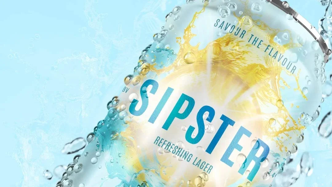 Sipster refreshing lager branding created for Brains Brewery