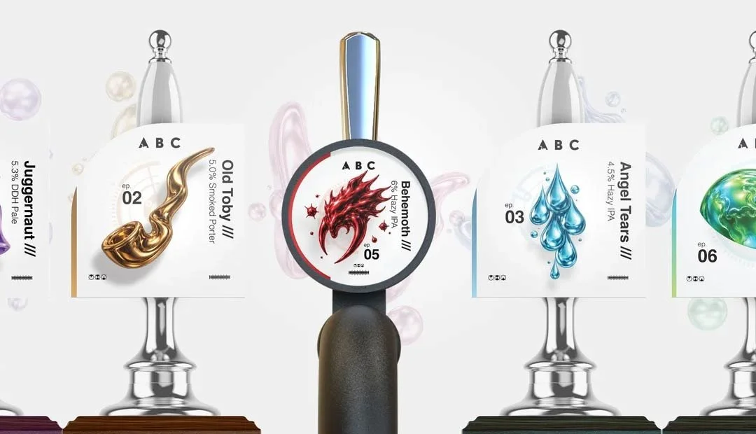 ABC experimental beer pump clip designs created for Vale Brewery