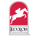 Logo with a white horse on a red background and the word 'Looqus' below.