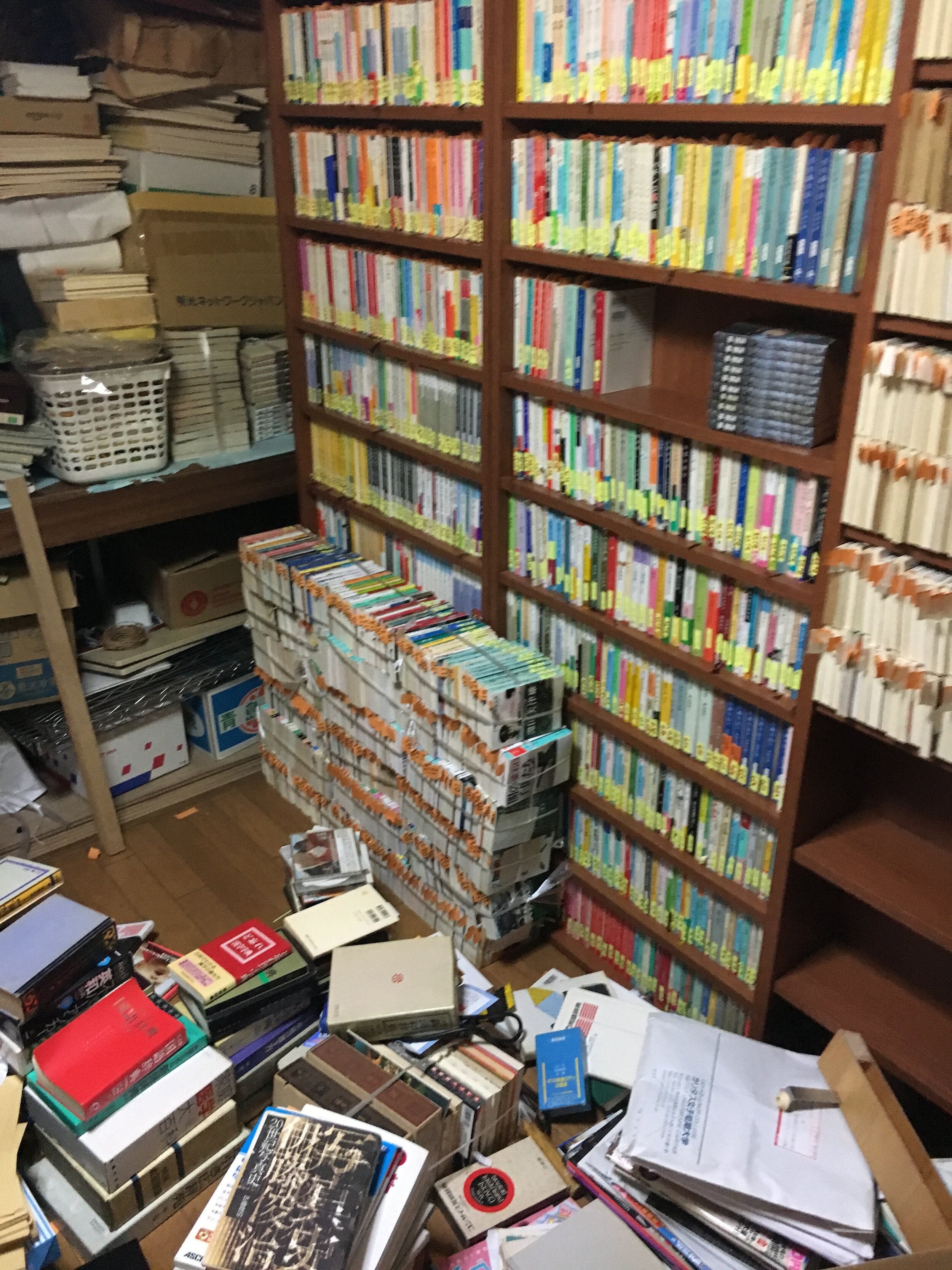 寄付された本棚で事務所が一新