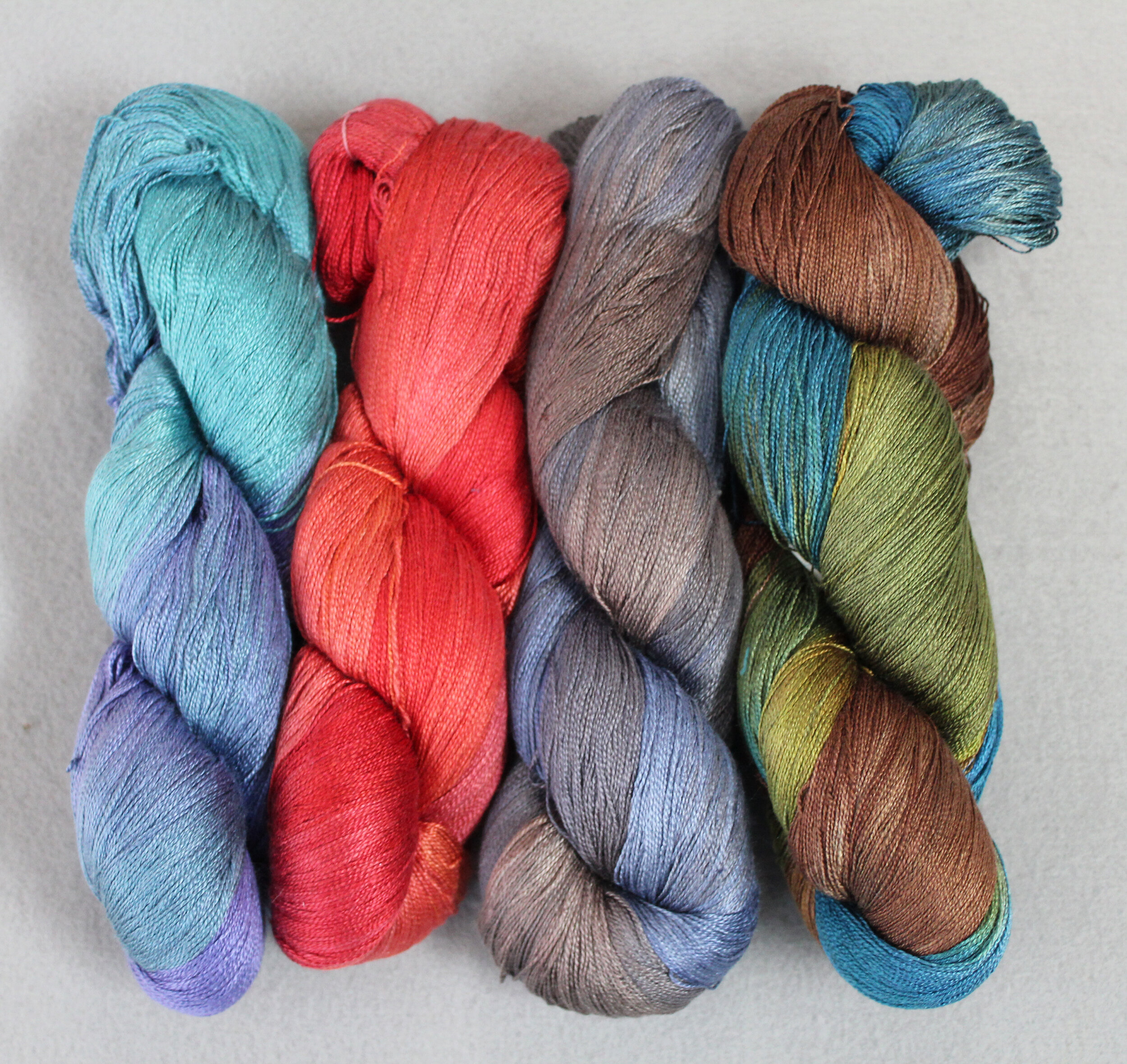 Hand-dyed Spun Silk Yarn - 60/2