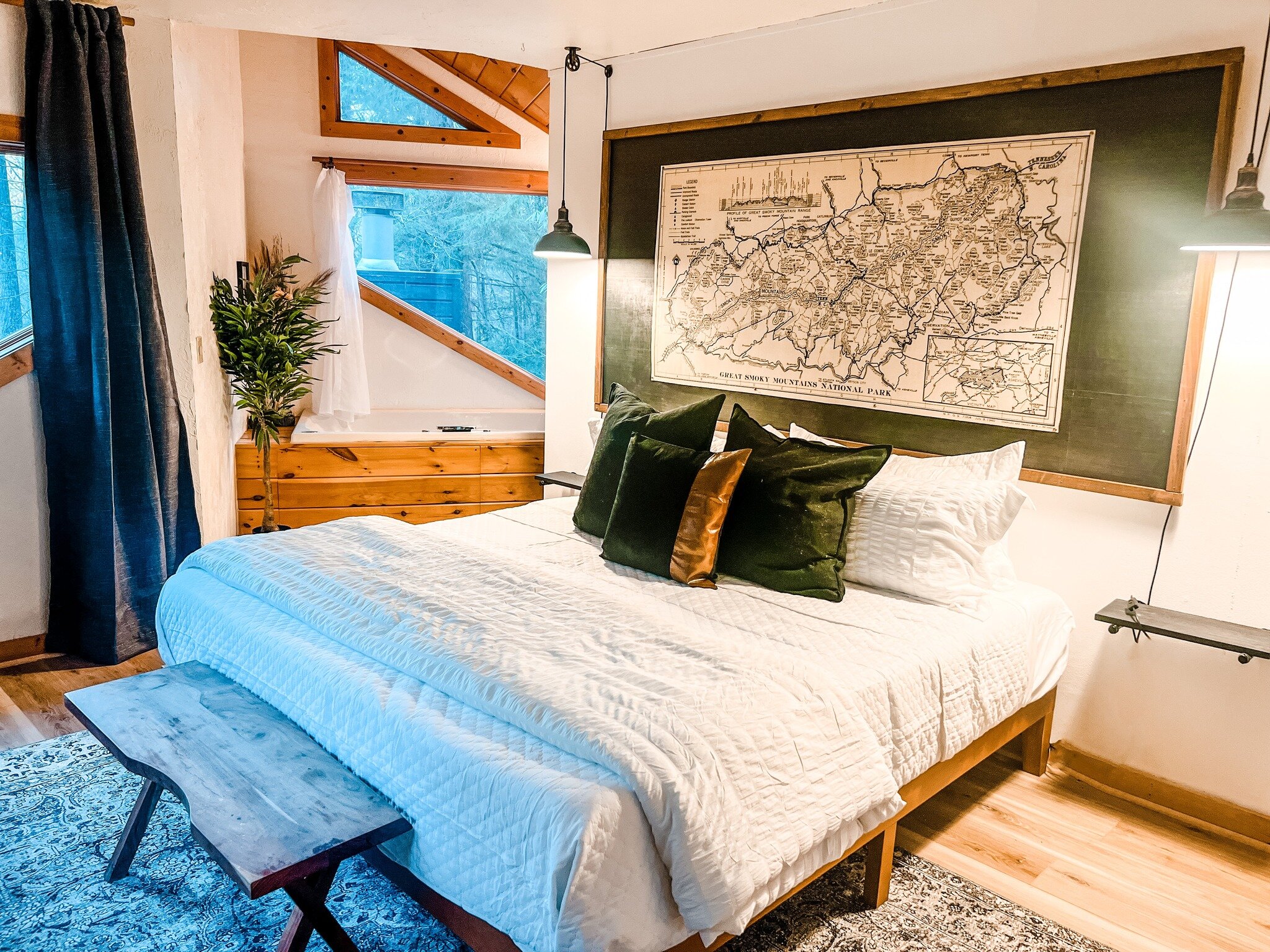 Looking for the perfect cabin to escape to in the Smoky Mountains? Look no further! Our 3-bedroom cabin features breathtaking forest views and a relaxing outdoor spa perfect for unwinding after a long day of exploring. Book your stay today and experi