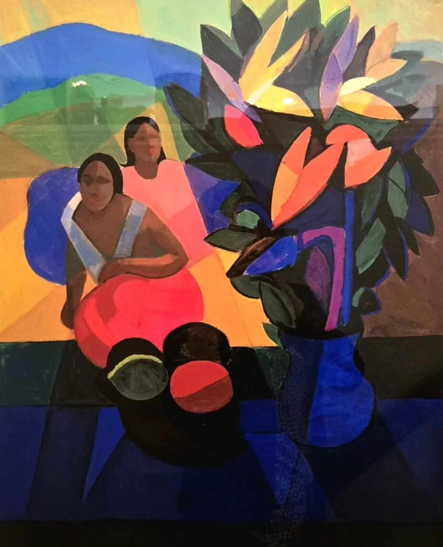 A rare and stunning find, &ldquo;Homage to Gauguin,&rdquo; by Constantine Cherkas, makes a big, colorful statement 🌺 It&rsquo;s a limited edition lithograph, signed and numbered (#54 of 195), published in 2002. It&rsquo;s 39&rdquo;w x 46&rdquo;h tha