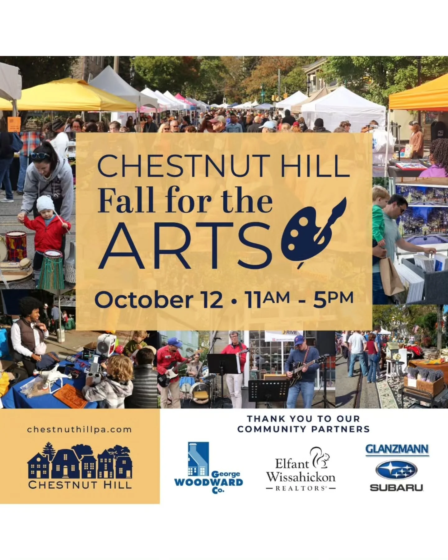 Festival time! Art, crafts, live music, demos, delish food &amp; drinks, kids' activities, and so much more 🎨 Sunday, October 12th, 11 am - 5 pm 🎶

Germantown Avenue will be closed to traffic so you can wander up and down to discover all of the art
