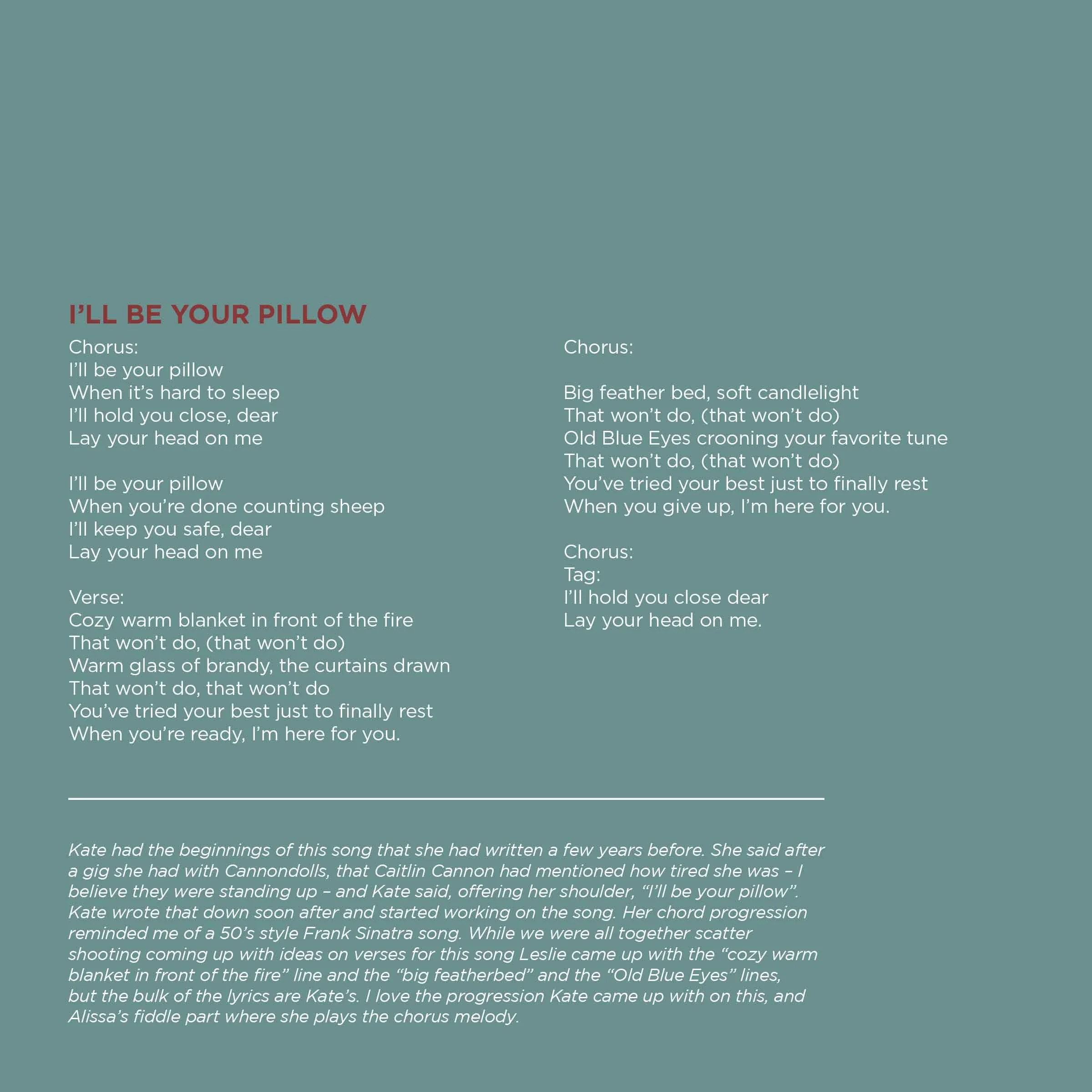 i'll be your pillow lyrics page 11