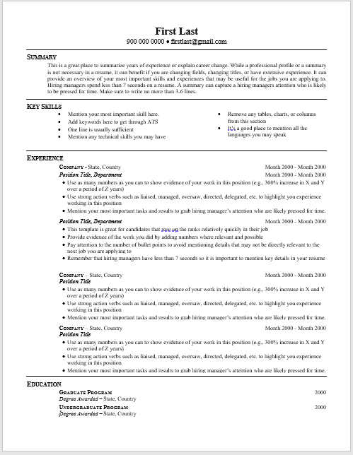 More 4 less resumes