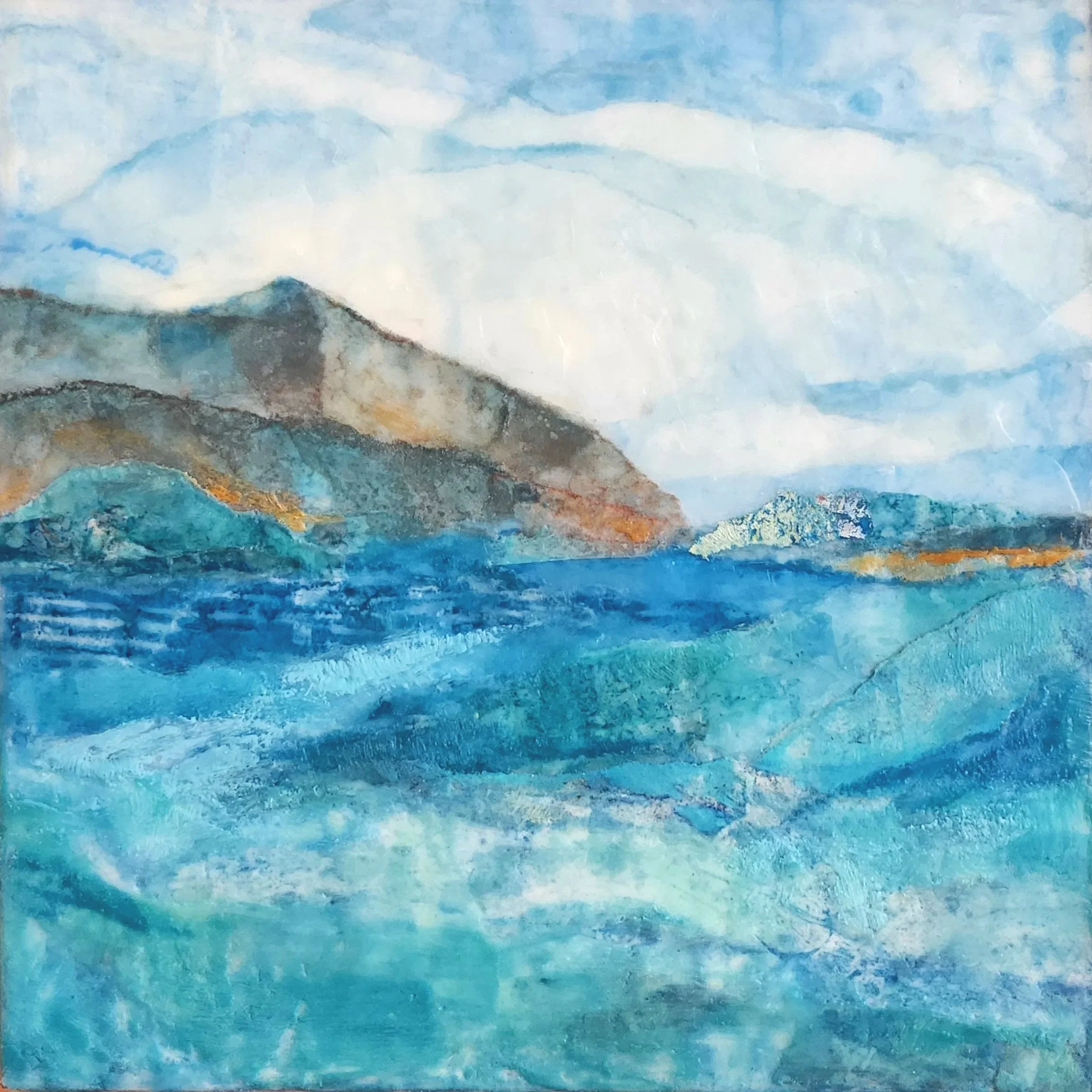 Aegean Scape III, 9.5"x9.5"