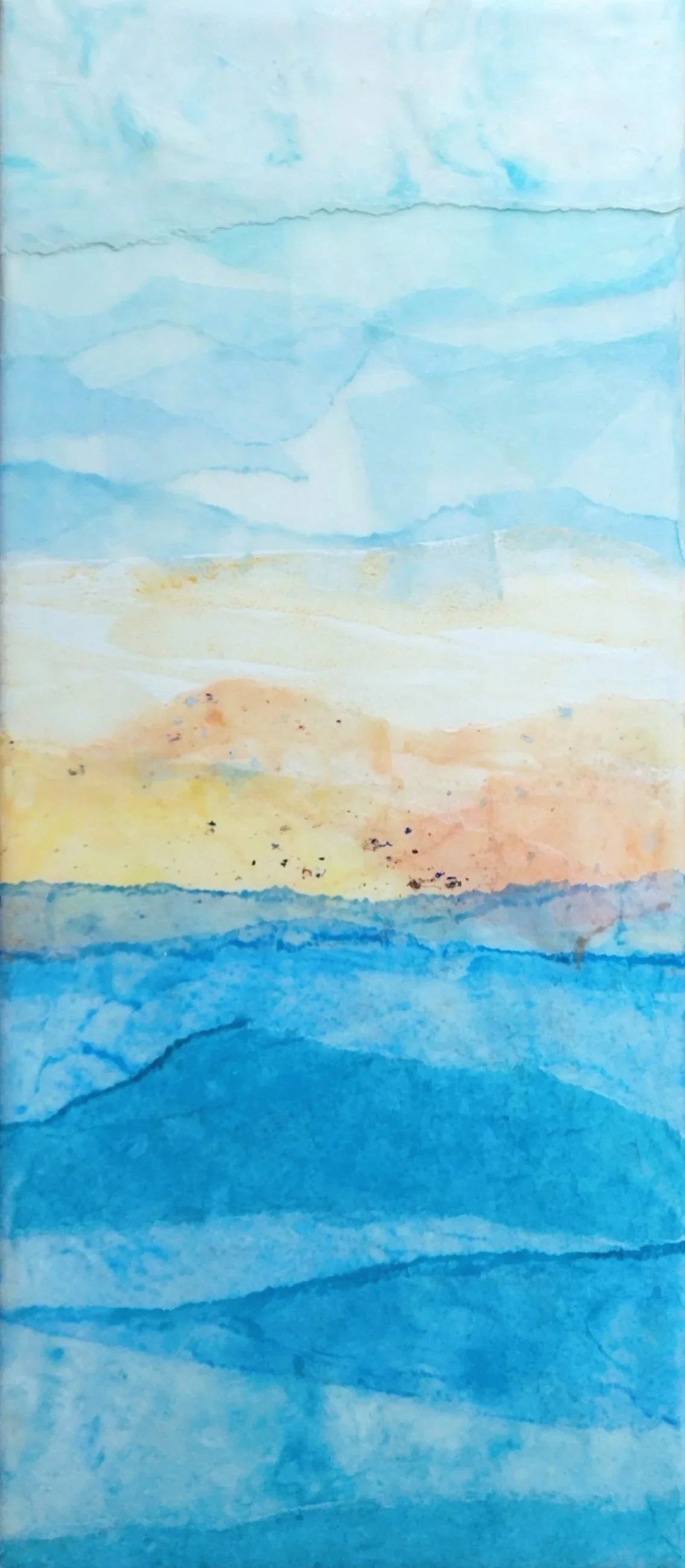 Santorini by Sea, 16" x 7"
