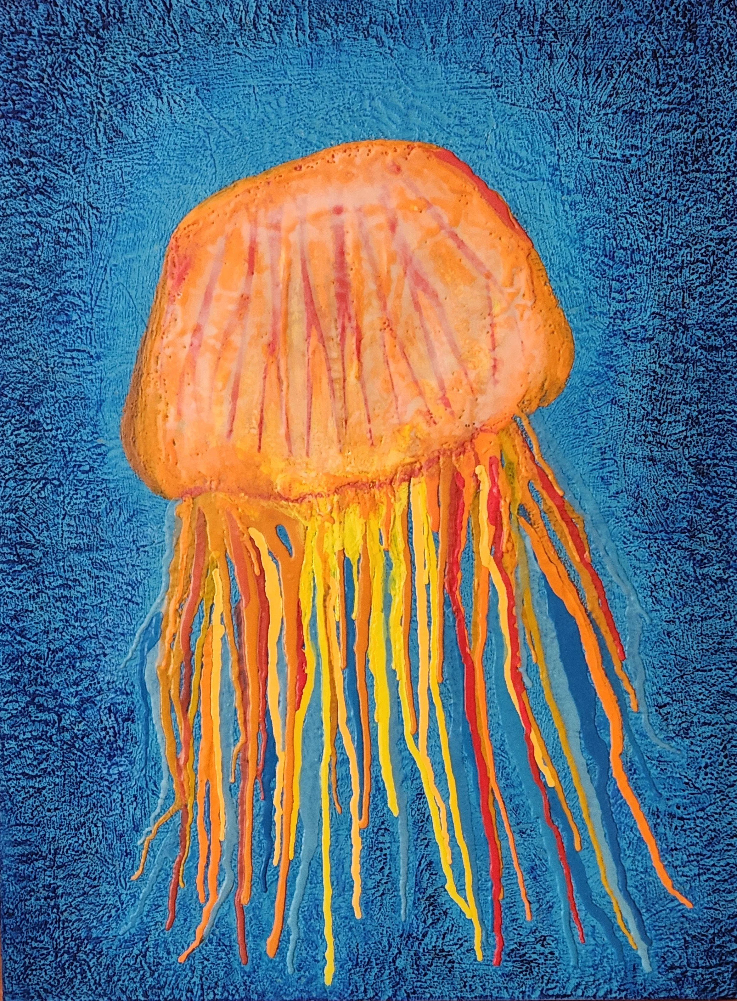 Pelagia Rising, encaustic on panel, 48"x36", 2026   (SOLD)