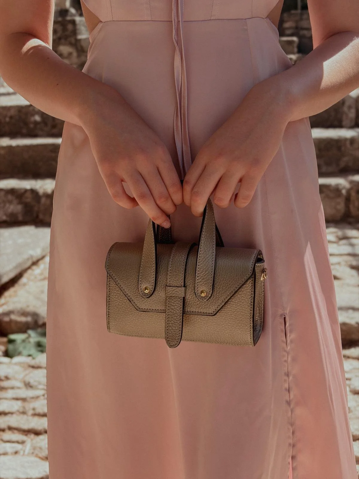 Sac en cuir doré
