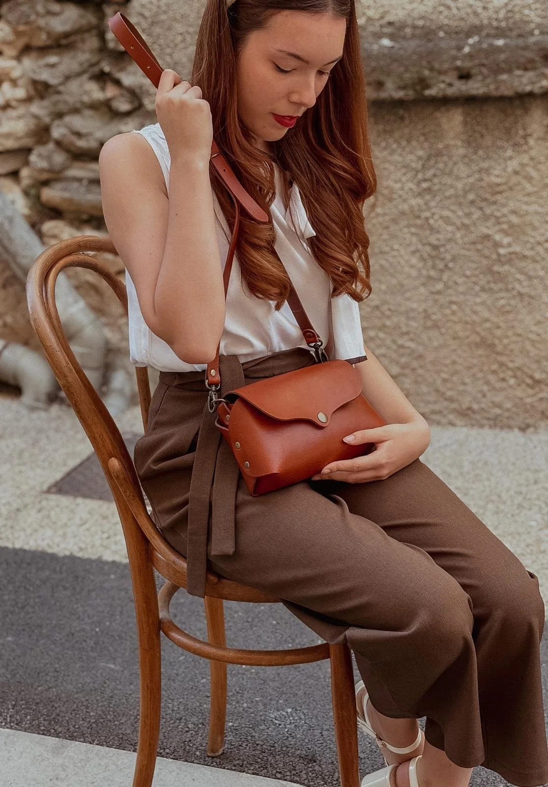 Sac en cuir marron clair