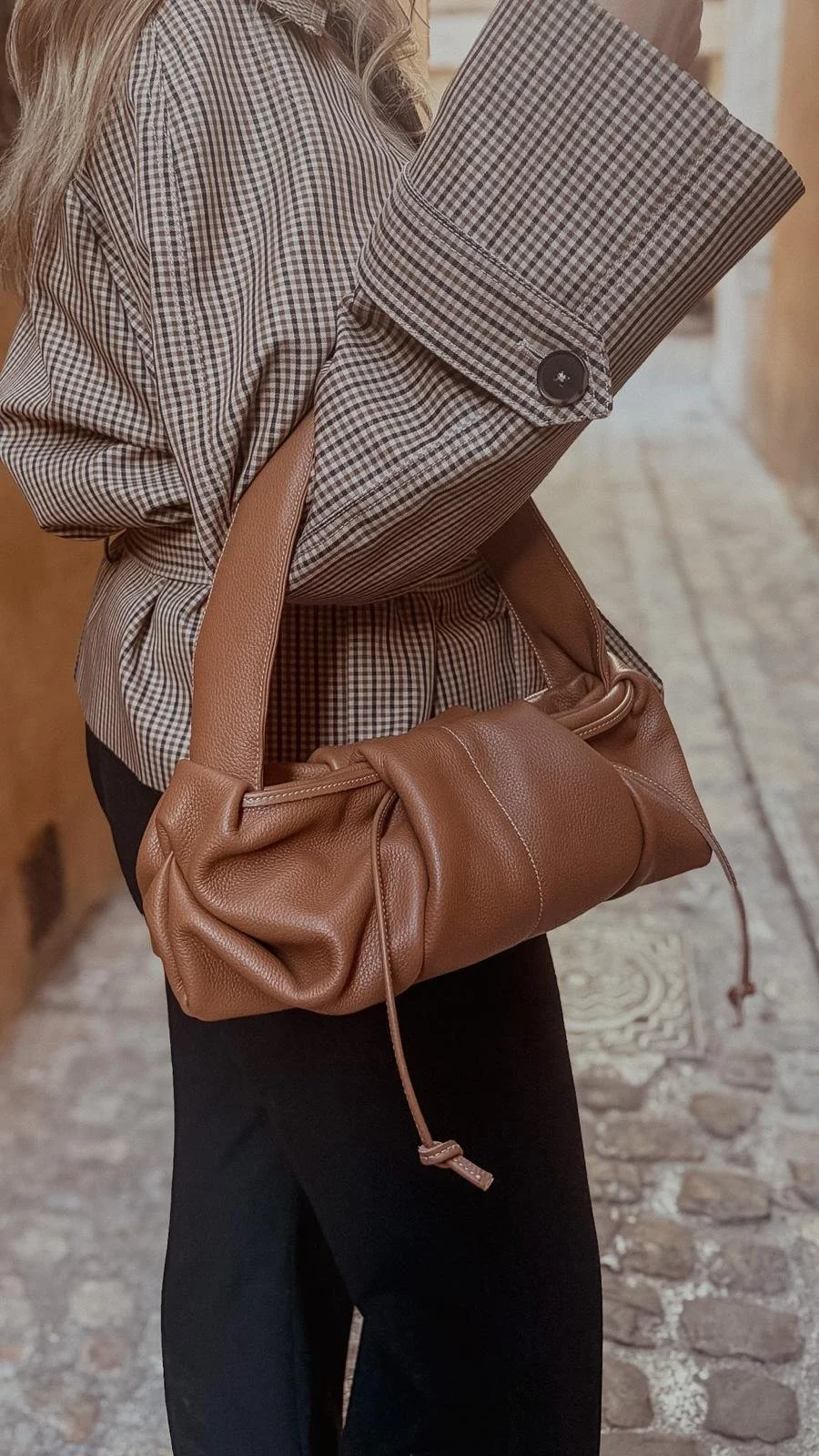 Sac en cuir camel