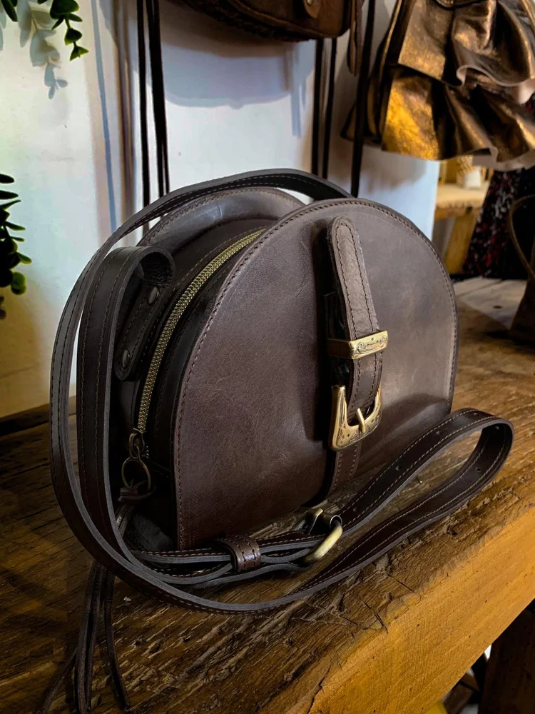 Sac Bandoulière Femme MOVA – Cuir Marron Vintage – Neuf Sans étiquette