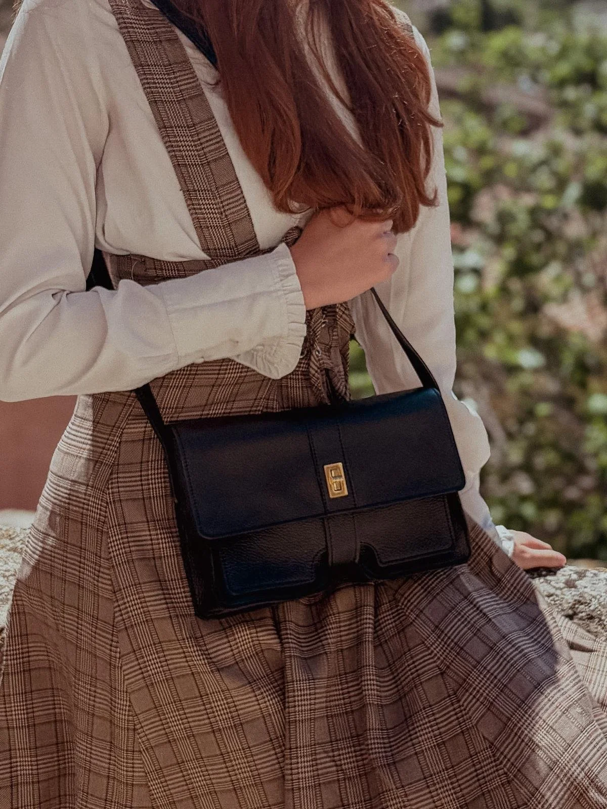 Sac français en cuir noir