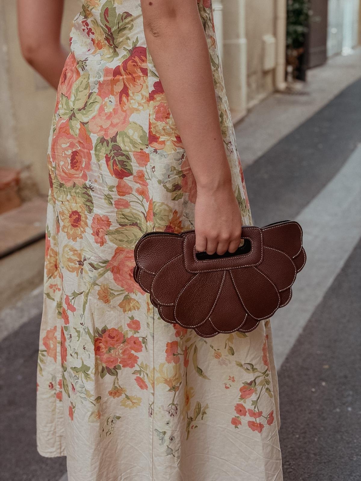 Sac de soirée en cuir marron