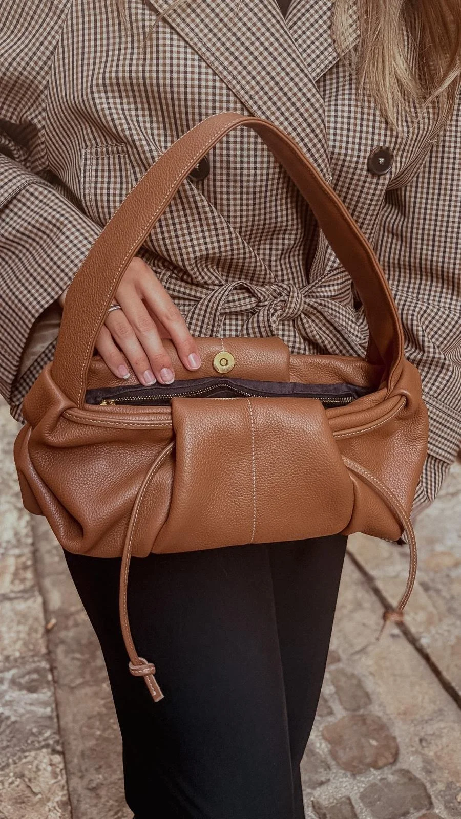 Sac en cuir camel