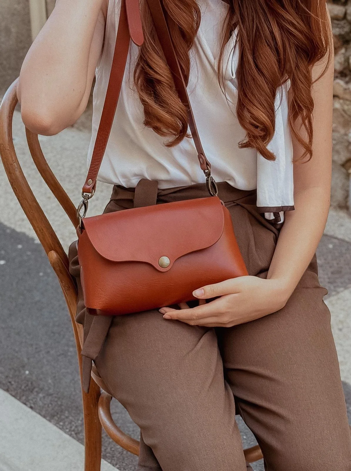 Sac en cuir marron clair