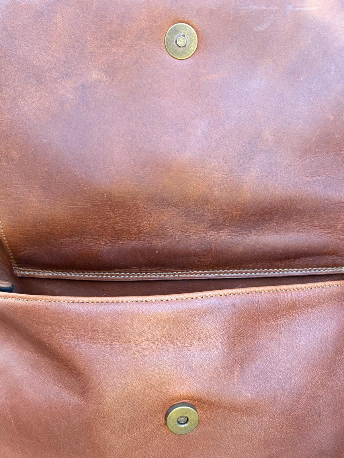 Grand sac de voyage en cuir marron vintage